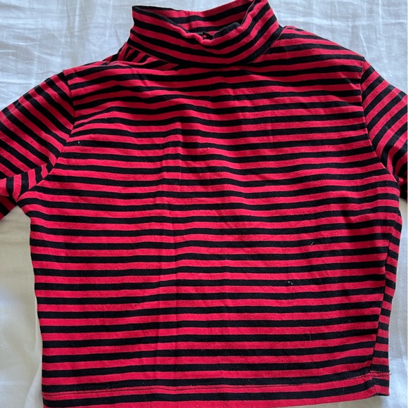 Long sleep striped crop turtle neck - Picture 3 of 6